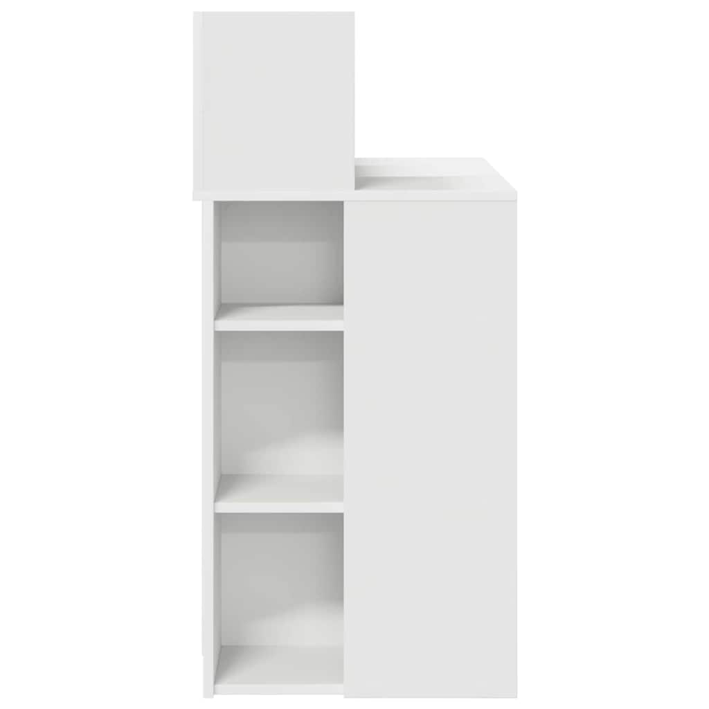 Desk with Storage White 90 x 48 x 101.5 cm Engineered Wood