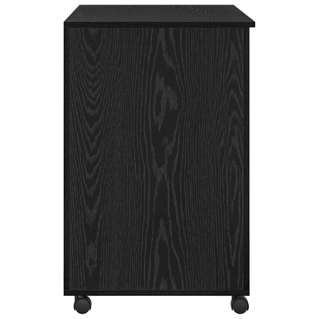 Modern Wooden Home Office Computer Desk Table With Wheels Keyboard Shelf Storage