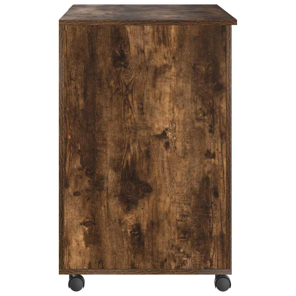 Modern Wooden Home Office Computer Desk Table With Wheels Keyboard Shelf Storage