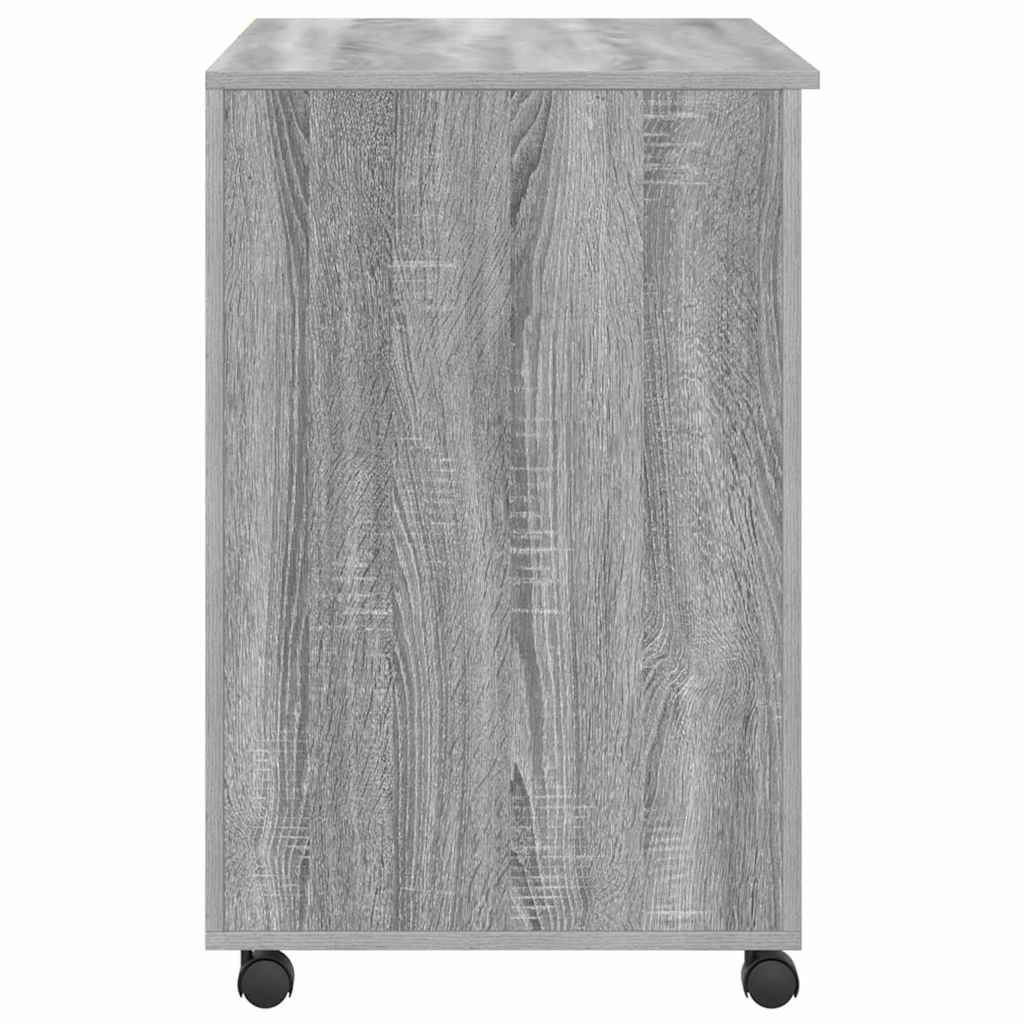 Modern Wooden Home Office Computer Desk Table With Wheels Keyboard Shelf Storage