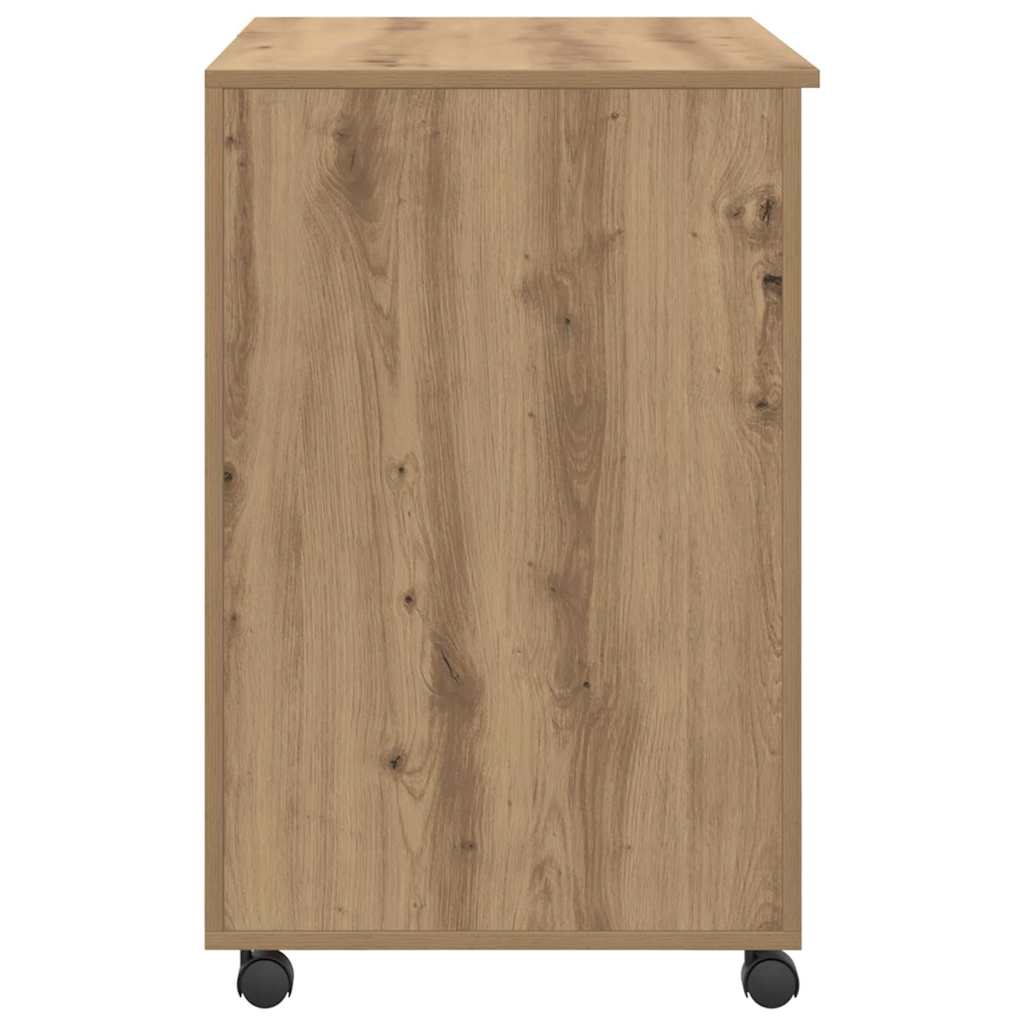 Modern Wooden Home Office Computer Desk Table With Wheels Keyboard Shelf Storage