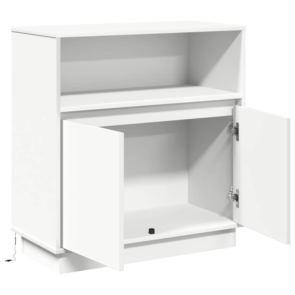 Sideboard with LED White 71 x 34.5 x 75 cm Engineered wood