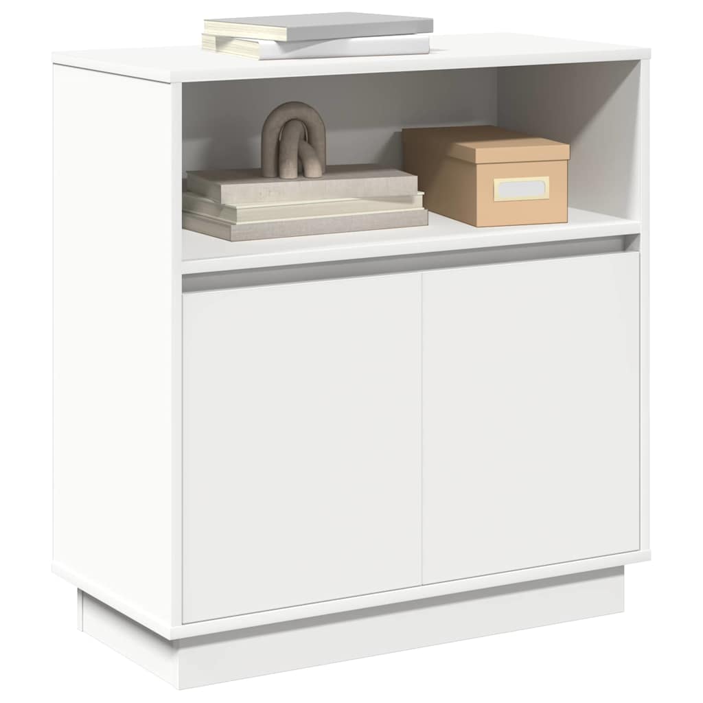 Sideboard with LED White 71 x 34.5 x 75 cm Engineered wood