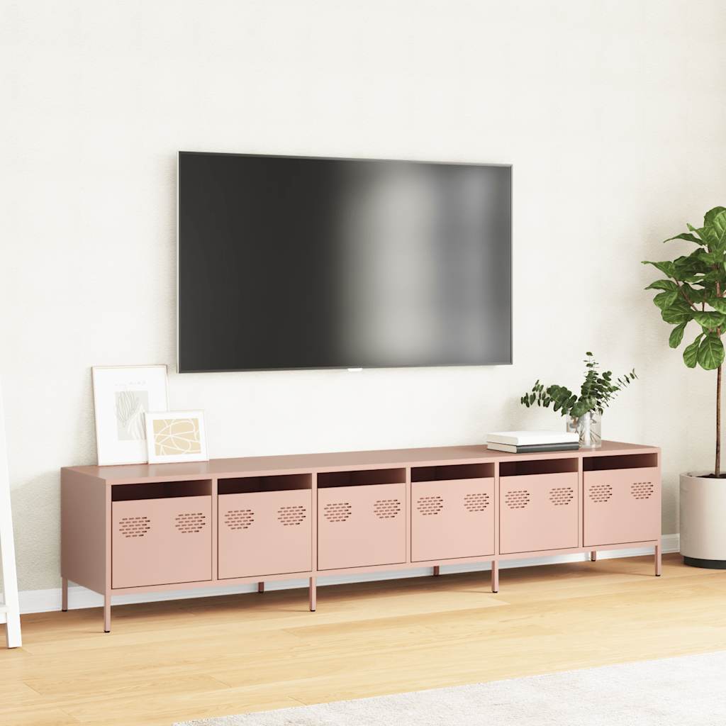 Industrial Steel Large 80 Inch TV Tele Stand Unit Cabinet With 6 Storage Drawers