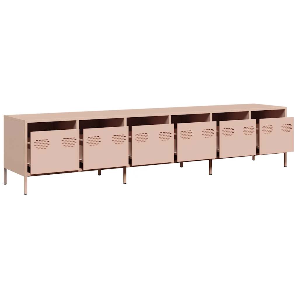 Industrial Steel Large 80 Inch TV Tele Stand Unit Cabinet With 6 Storage Drawers