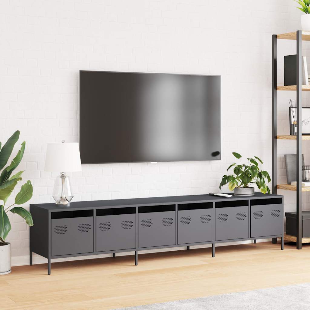 Industrial Steel Large 80 Inch TV Tele Stand Unit Cabinet With 6 Storage Drawers