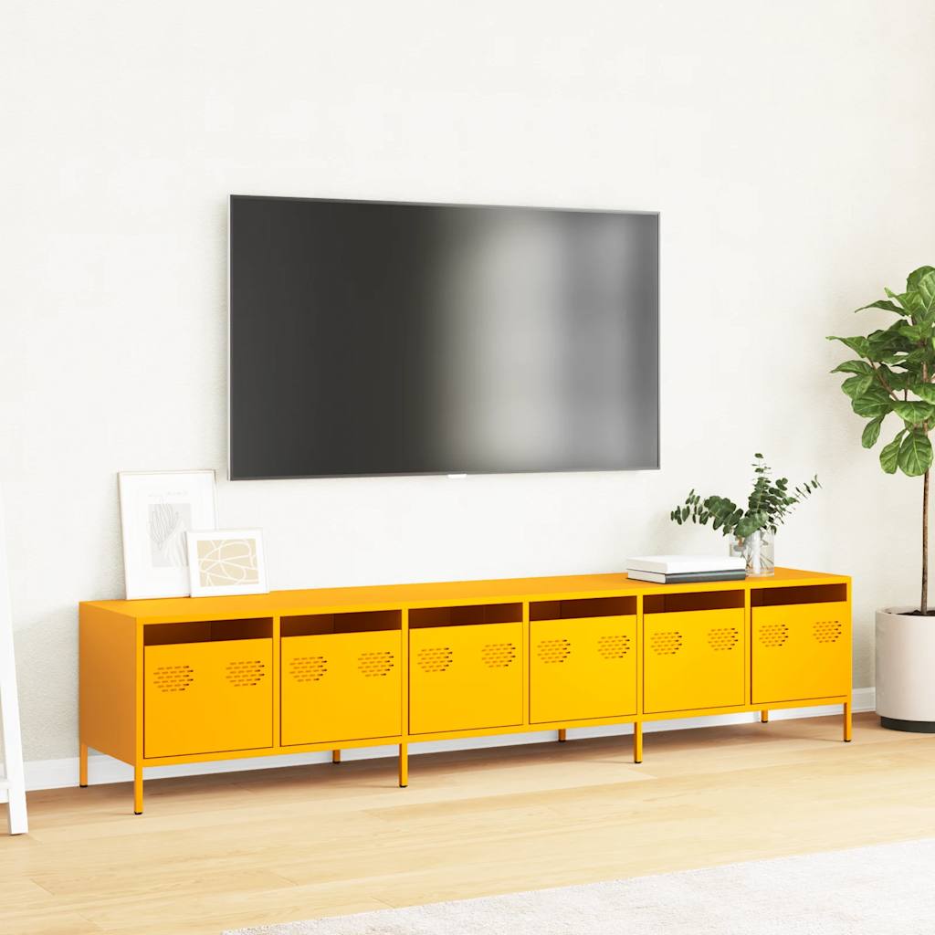 Industrial Steel Large 80 Inch TV Tele Stand Unit Cabinet With 6 Storage Drawers