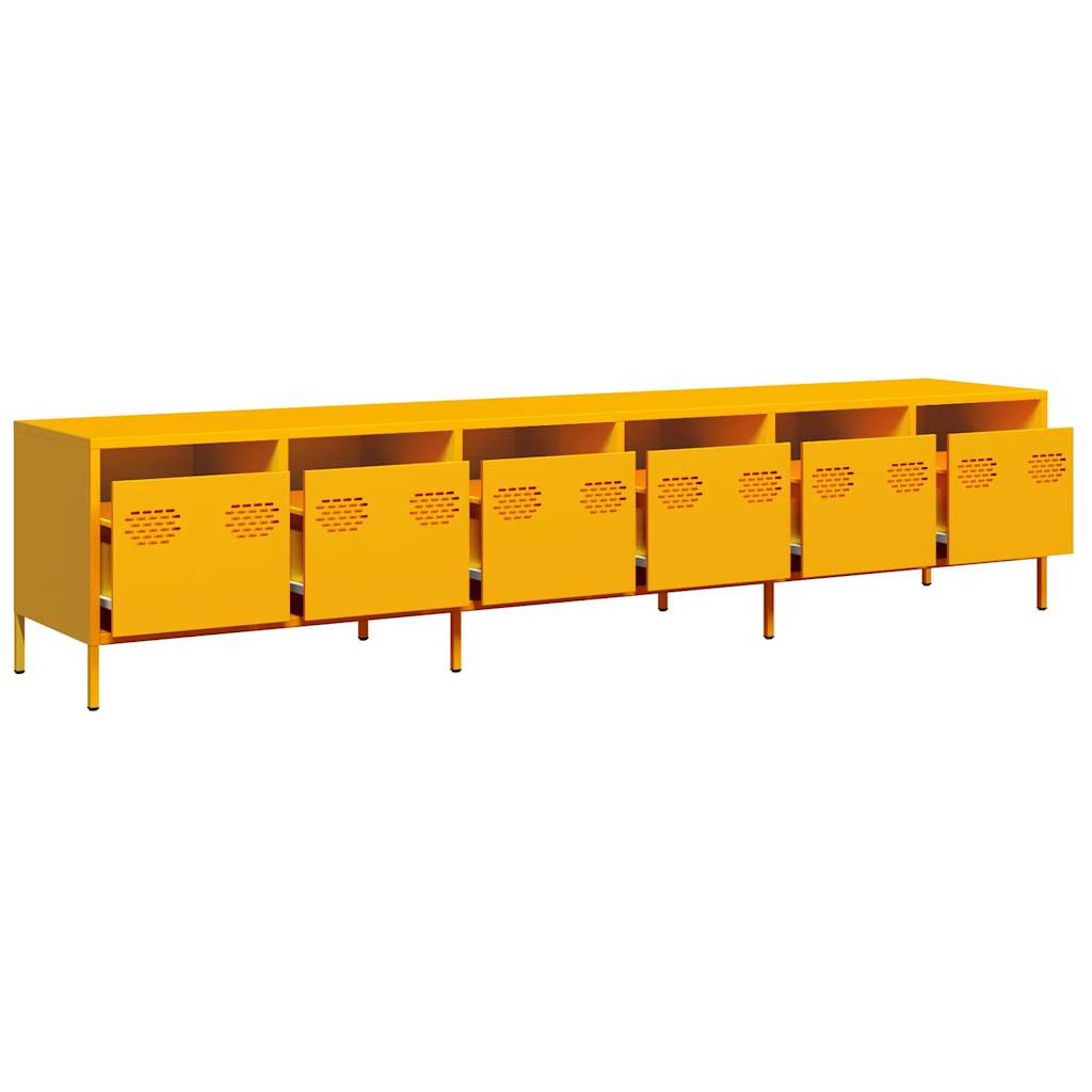 Industrial Steel Large 80 Inch TV Tele Stand Unit Cabinet With 6 Storage Drawers
