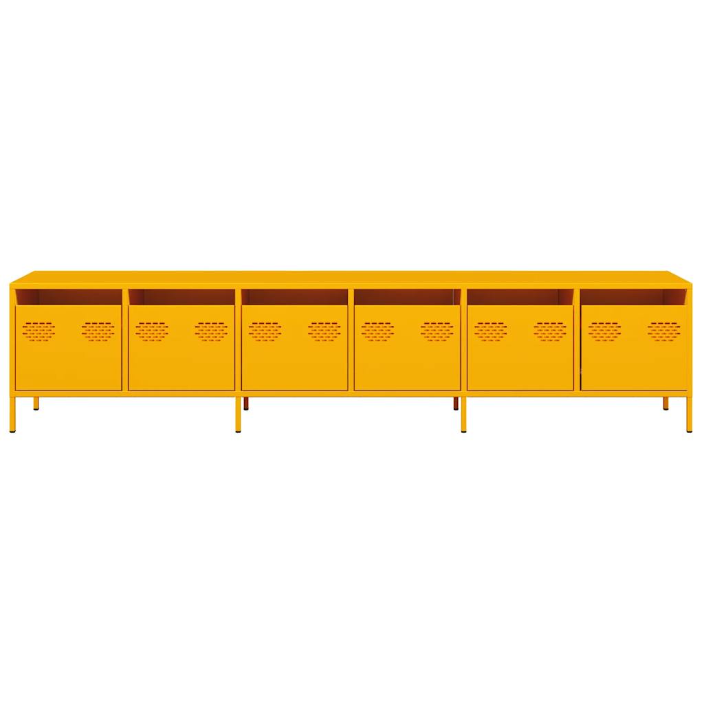 Industrial Steel Large 80 Inch TV Tele Stand Unit Cabinet With 6 Storage Drawers