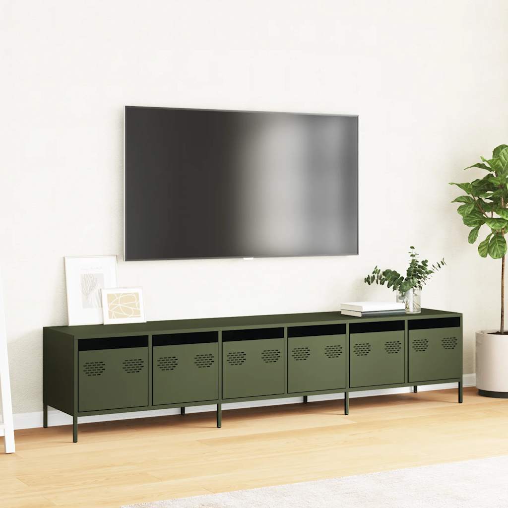 Industrial Steel Large 80 Inch TV Tele Stand Unit Cabinet With 6 Storage Drawers