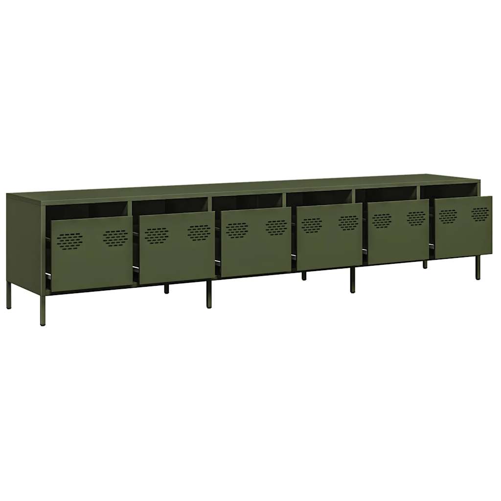 Industrial Steel Large 80 Inch TV Tele Stand Unit Cabinet With 6 Storage Drawers
