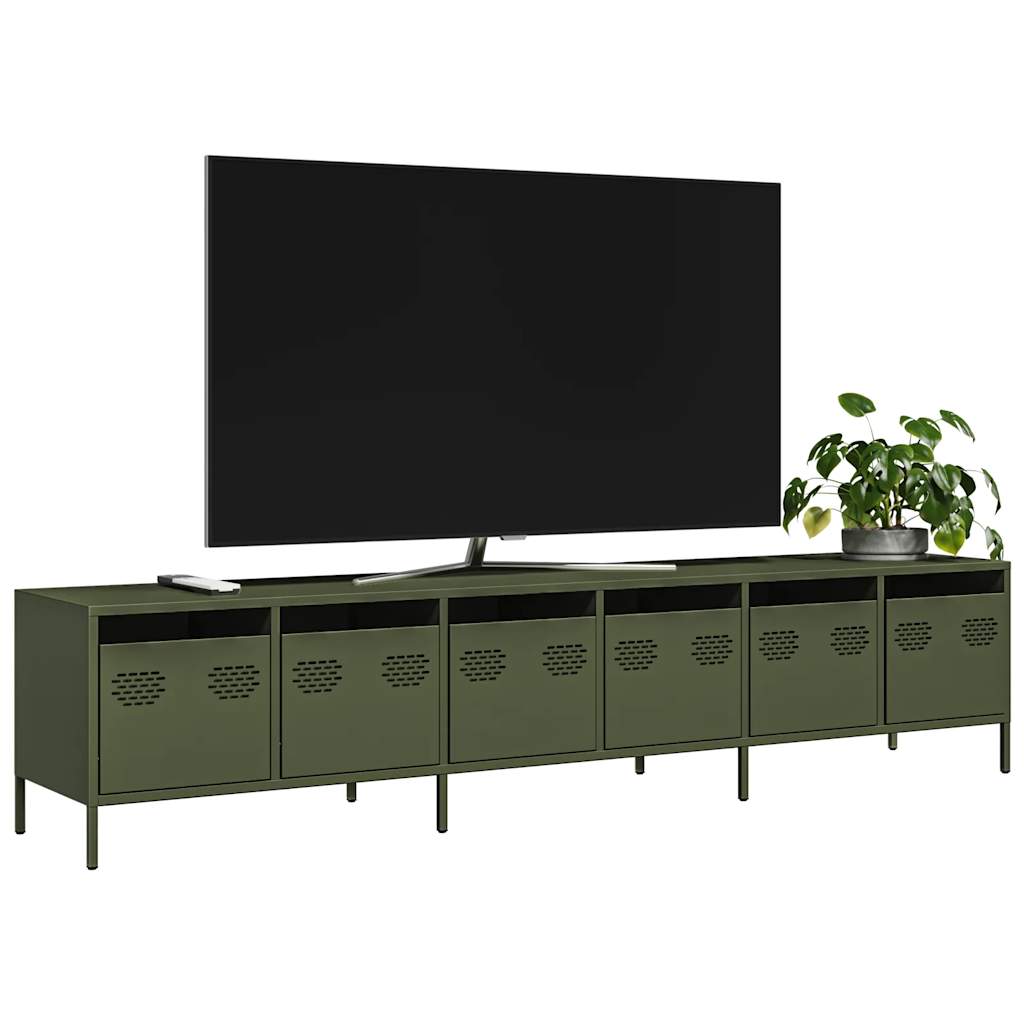 Industrial Steel Large 80 Inch TV Tele Stand Unit Cabinet With 6 Storage Drawers