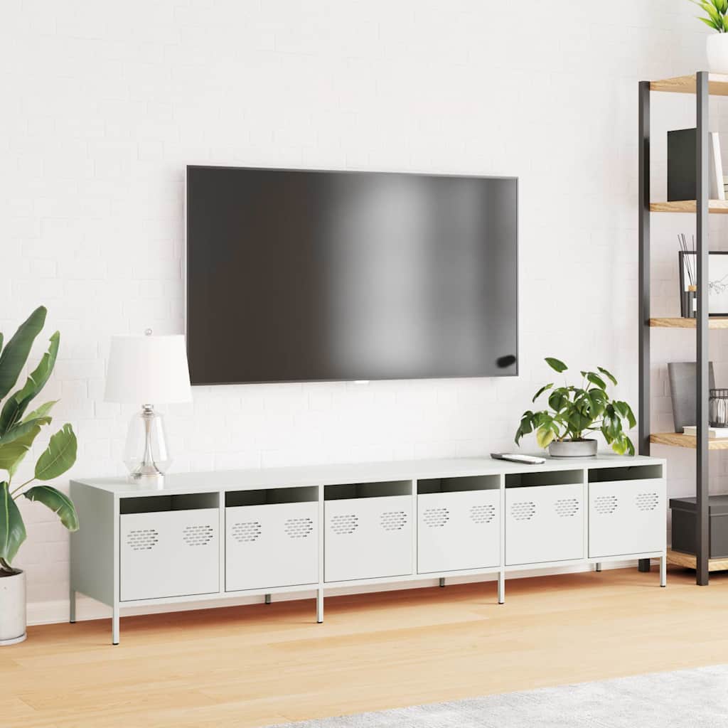 Industrial Steel Large 80 Inch TV Tele Stand Unit Cabinet With 6 Storage Drawers
