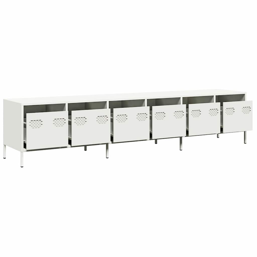 Industrial Steel Large 80 Inch TV Tele Stand Unit Cabinet With 6 Storage Drawers