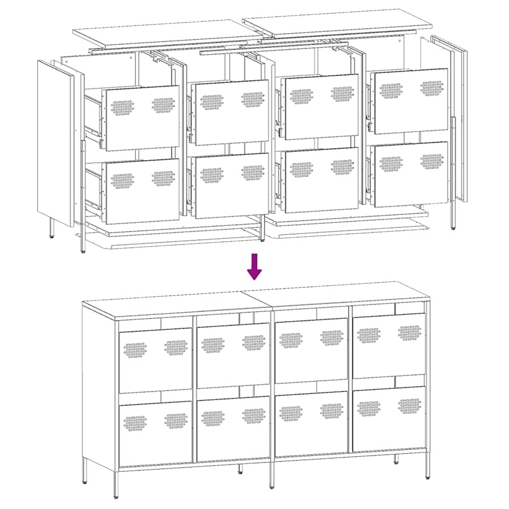 Sideboard White 135x39x73.5 cm Cold-rolled Steel