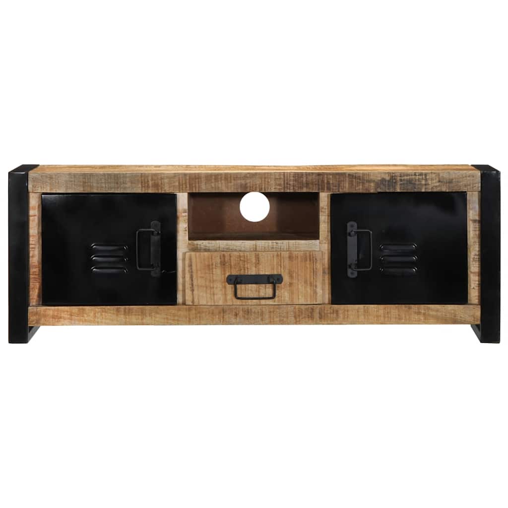 TV Cabinet 100x30x35 cm Solid Rough Wood Mango