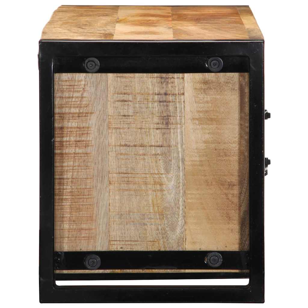 TV Cabinet 100x30x35 cm Solid Rough Wood Mango