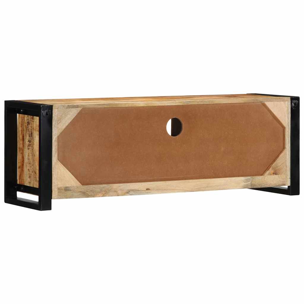 TV Cabinet 100x30x35 cm Solid Rough Wood Mango