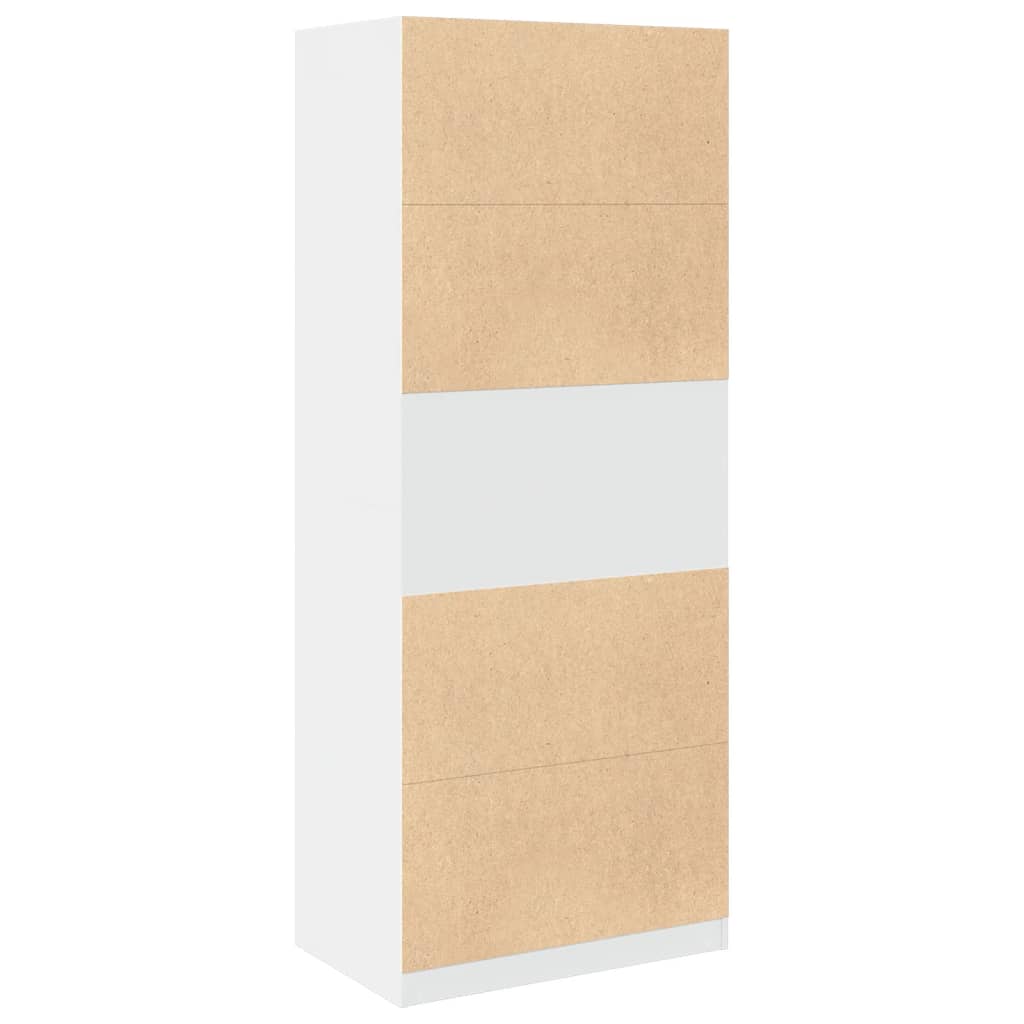 Modern Wooden Open Bedroom Wardrobe With Hanging Clothes Rail & Storage Shelves