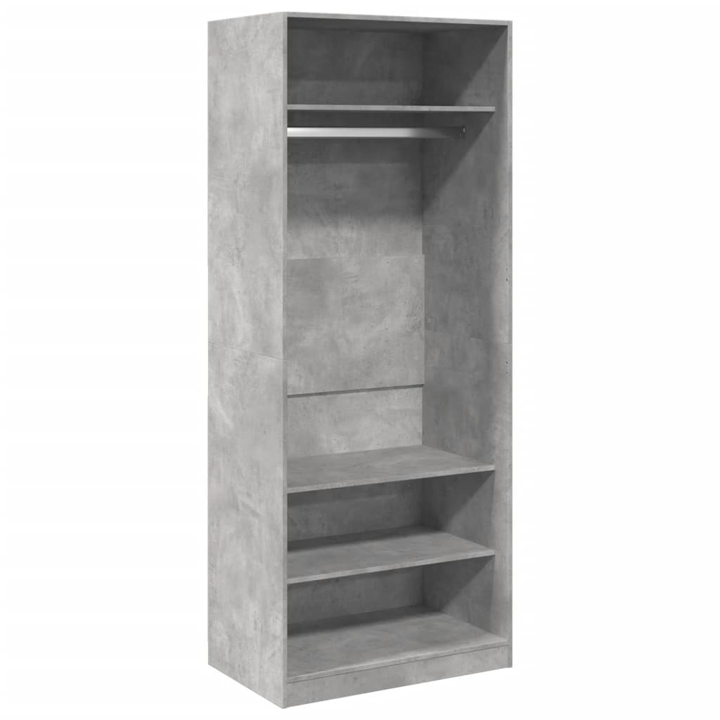 Modern Wooden Open Bedroom Wardrobe With Hanging Clothes Rail & Storage Shelves