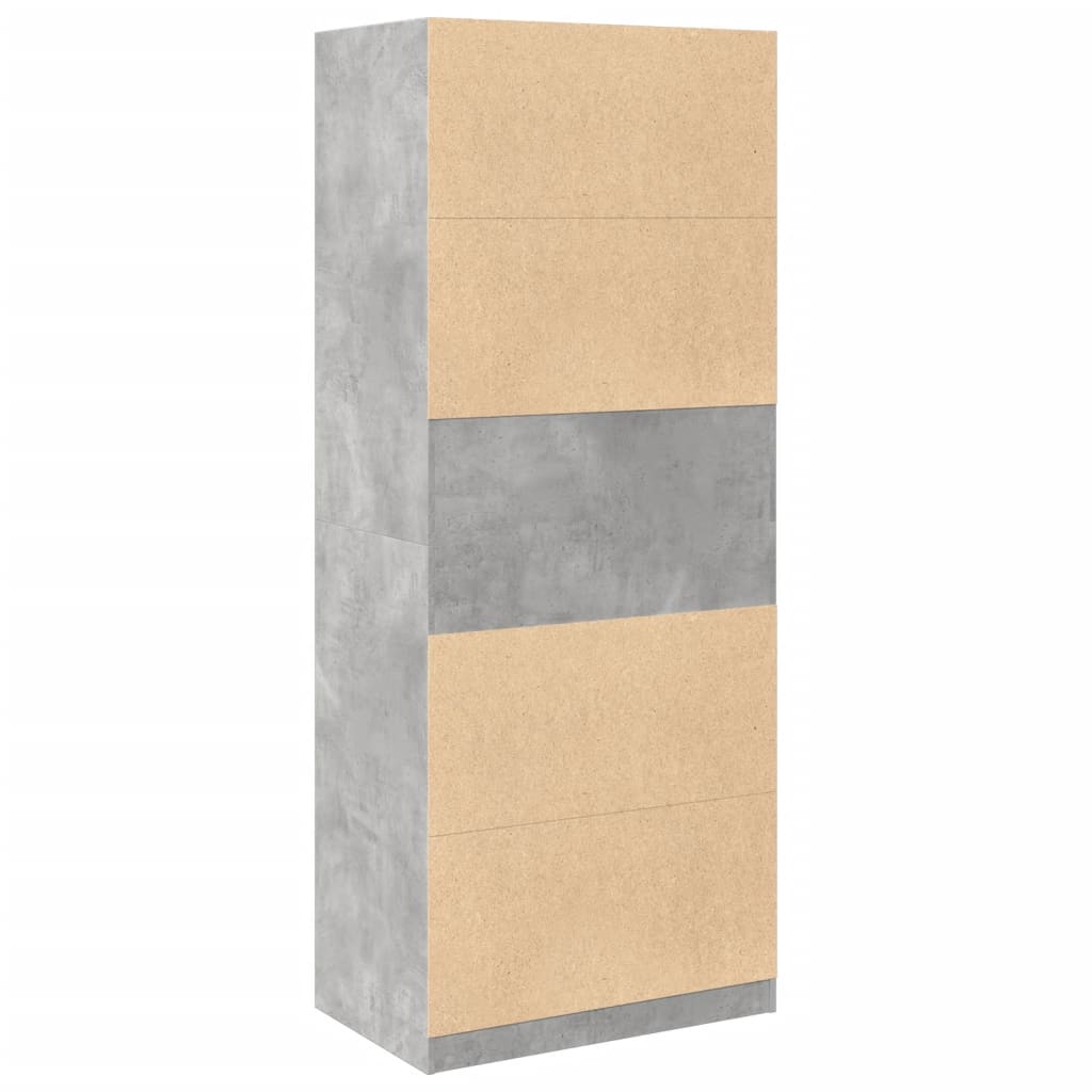 Modern Wooden Open Bedroom Wardrobe With Hanging Clothes Rail & Storage Shelves