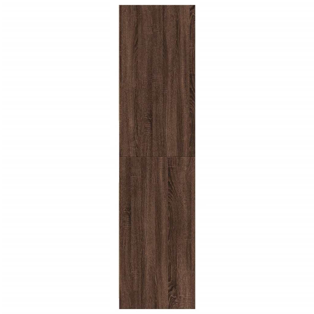 Modern Wooden Open Bedroom Wardrobe With Hanging Clothes Rail & Storage Shelves