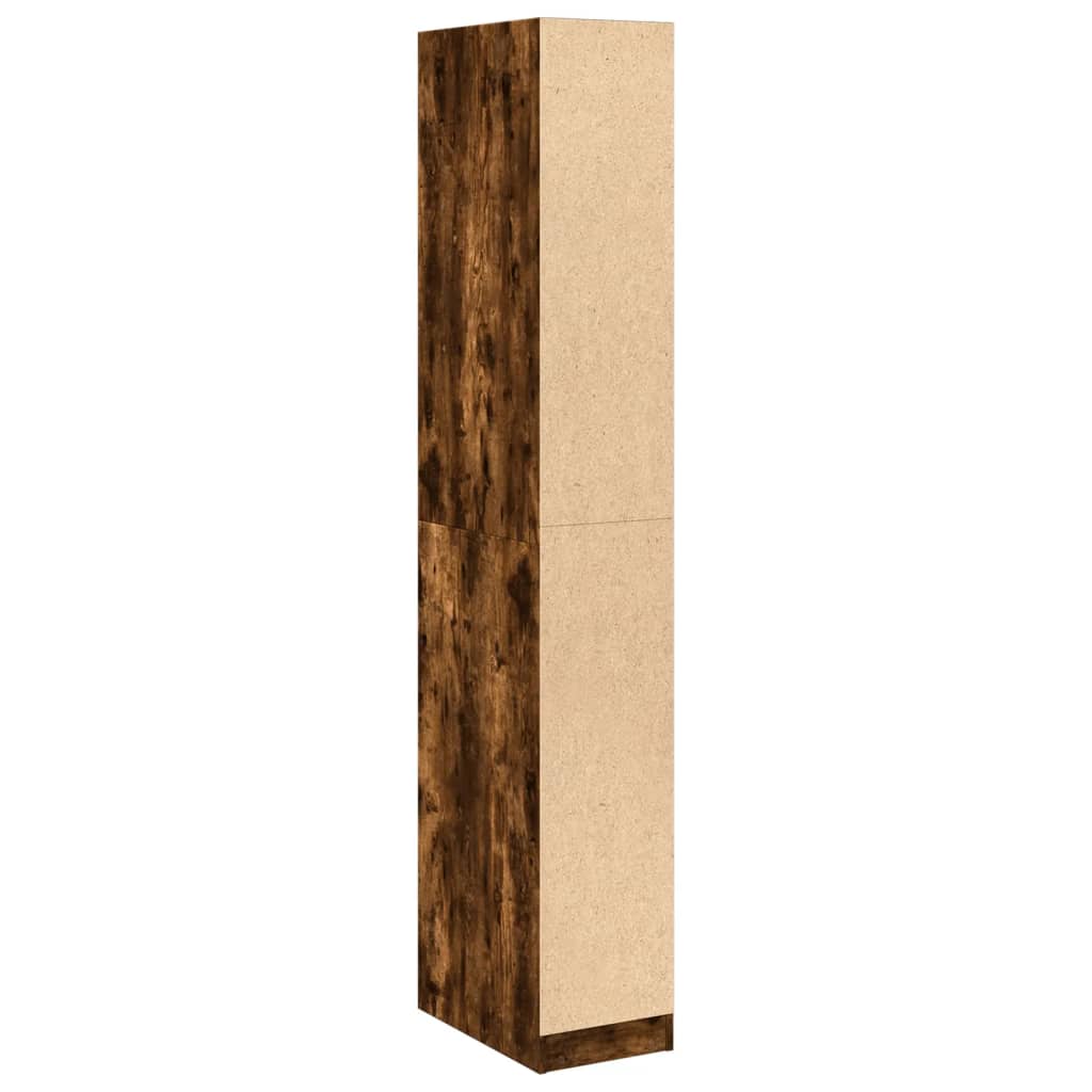 Modern Wooden Narrow Open Bedroom Wardrobe With 2 Storage Drawers Hanging Rail