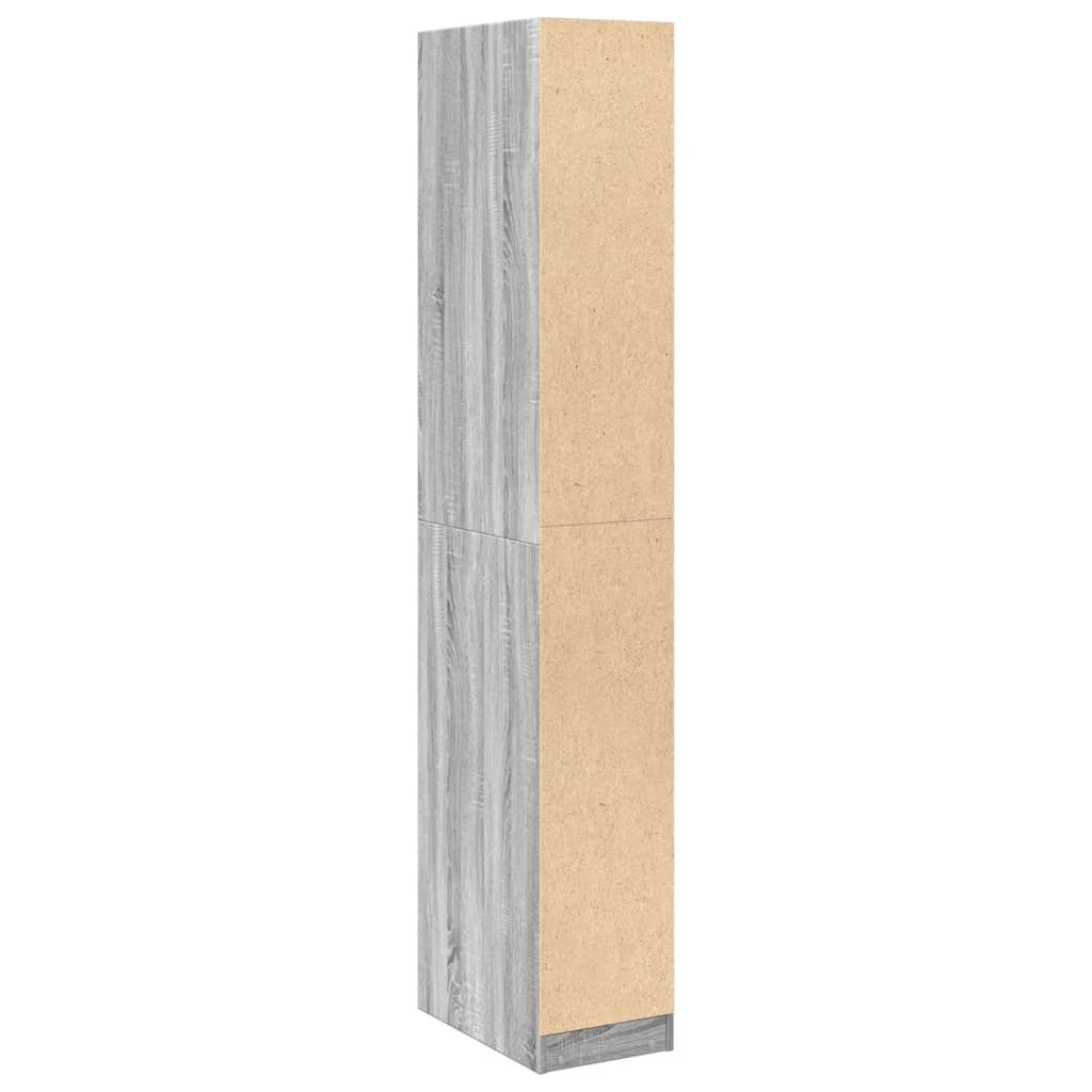 Modern Wooden Narrow Open Bedroom Wardrobe With 2 Storage Drawers Hanging Rail