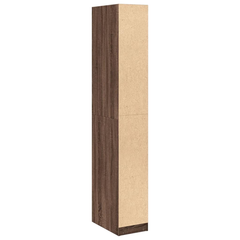 Modern Wooden Narrow Open Bedroom Wardrobe With 2 Storage Drawers Hanging Rail