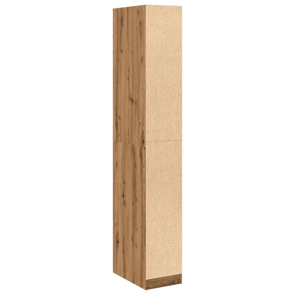 Modern Wooden Narrow Open Bedroom Wardrobe With 2 Storage Drawers Hanging Rail