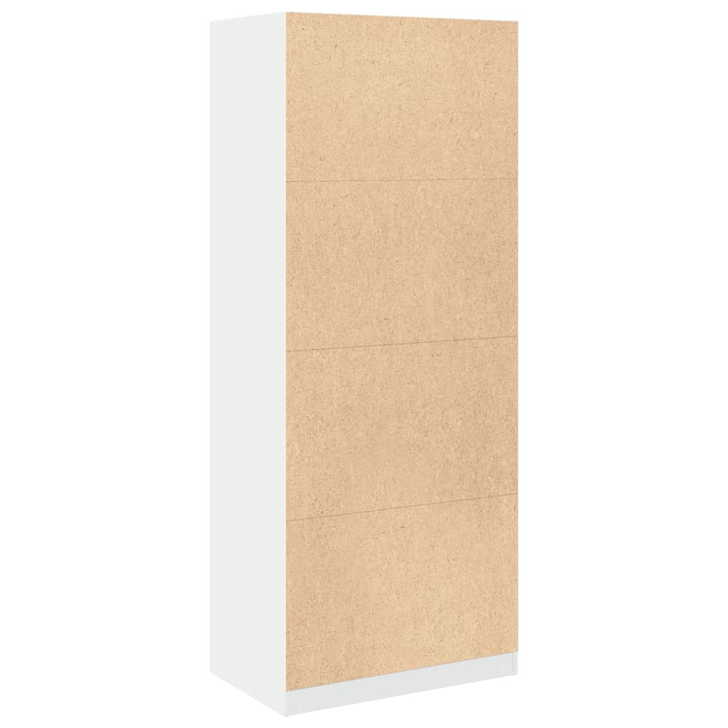 Modern Wooden 80cm Open Tall Bedroom Wardrobe With 2 Drawers Hanging Rail