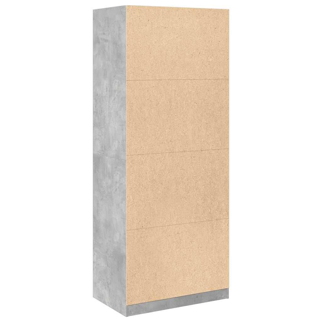 Modern Wooden 80cm Open Tall Bedroom Wardrobe With 2 Drawers Hanging Rail