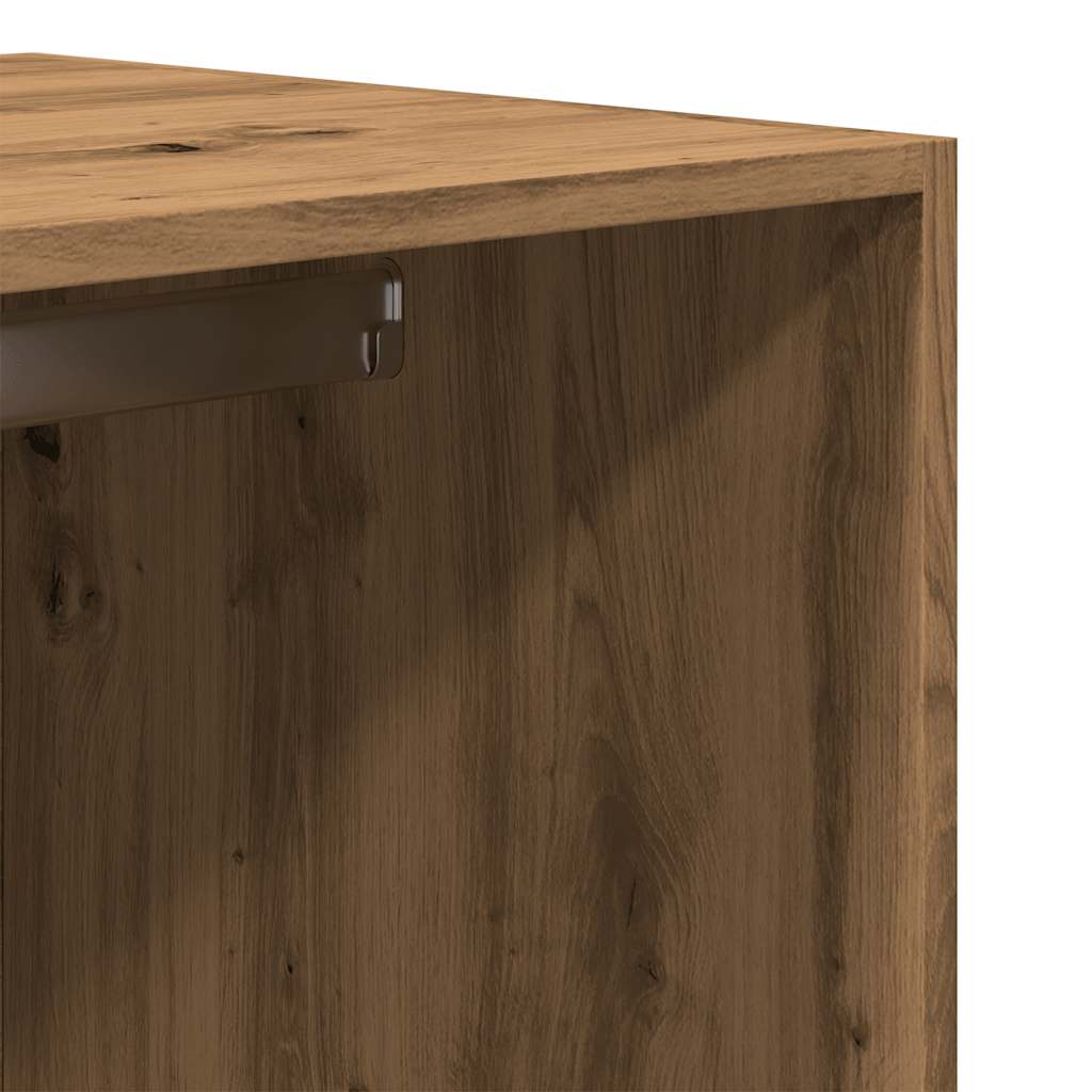 Modern Wooden 80cm Open Tall Bedroom Wardrobe With 2 Drawers Hanging Rail