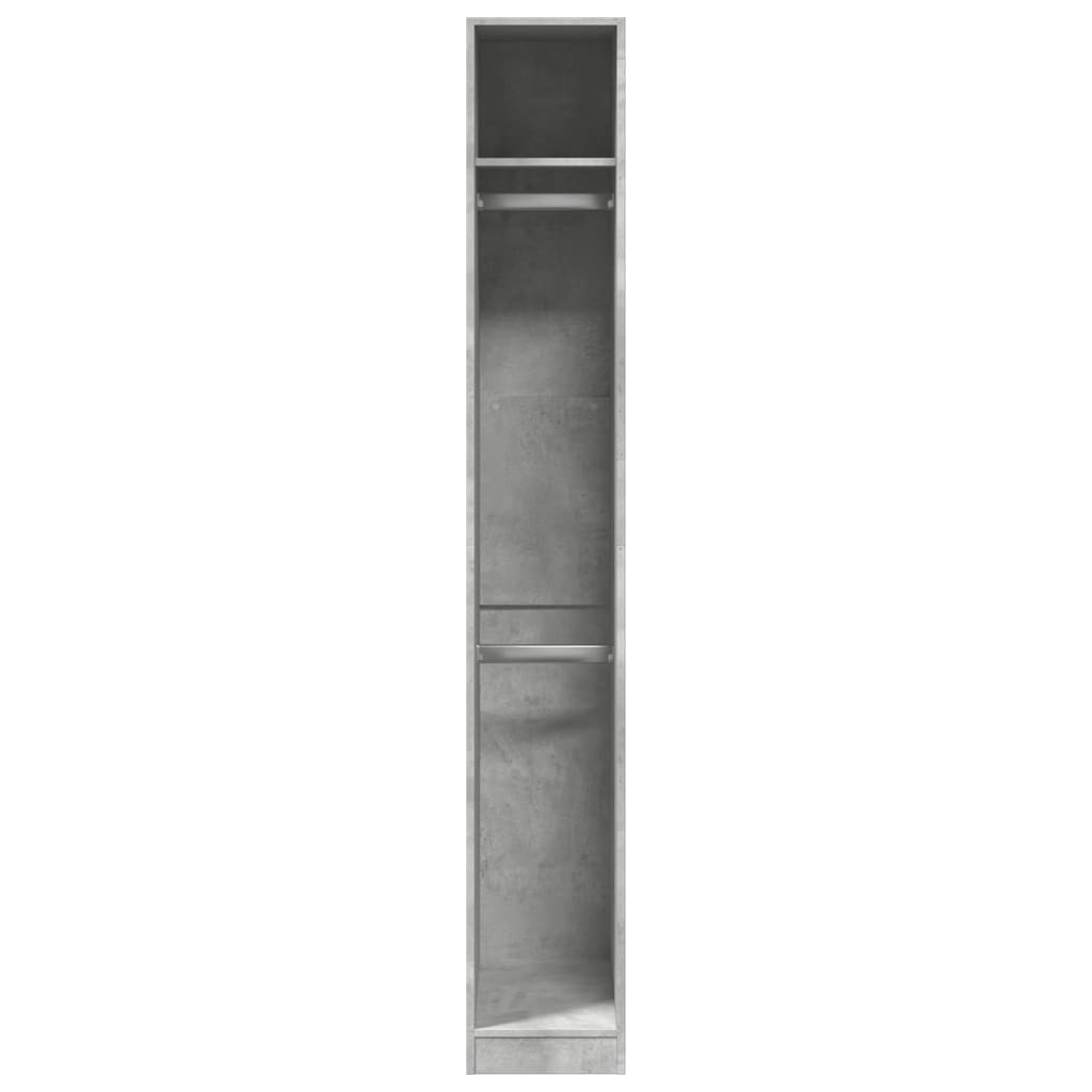 Modern Wooden Narrow Open Bedroom Wardrobe With Shelves & Hanging Clothes Rails