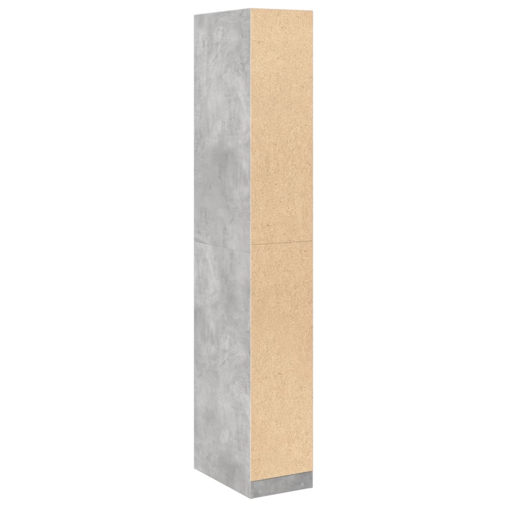 Modern Wooden Narrow Open Bedroom Wardrobe With Shelves & Hanging Clothes Rails