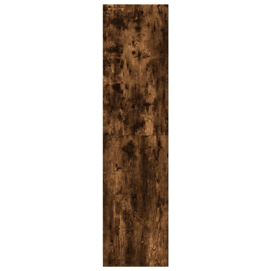 Modern Wooden Narrow Open Bedroom Wardrobe With Shelves & Hanging Clothes Rails