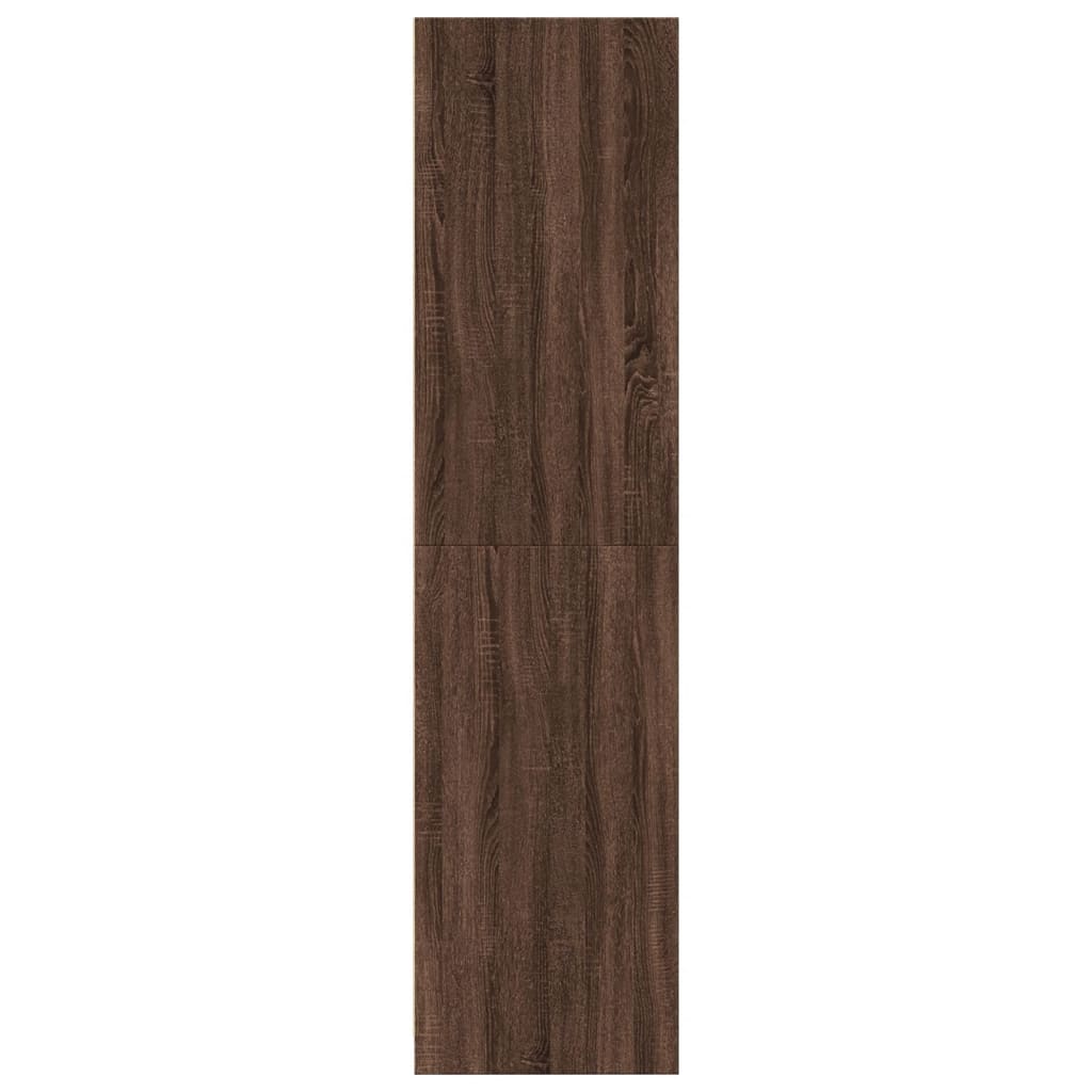 Modern Wooden Narrow Open Bedroom Wardrobe With Shelves & Hanging Clothes Rails