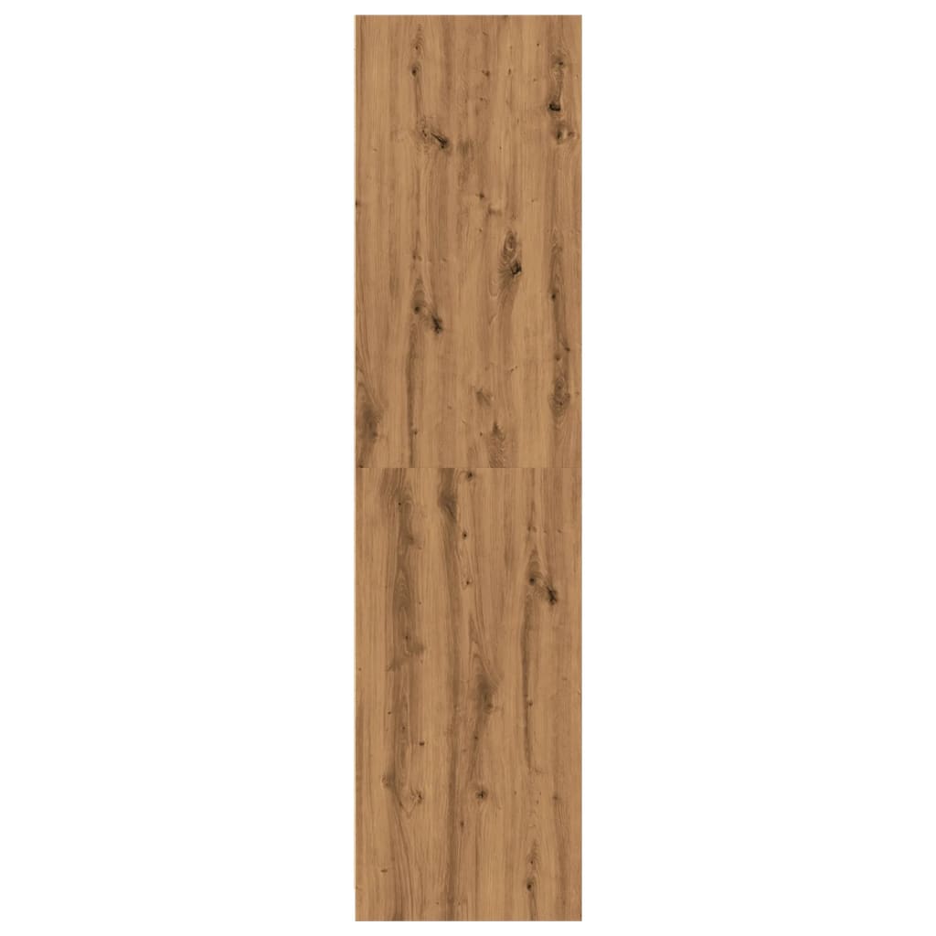Modern Wooden Narrow Open Bedroom Wardrobe With Shelves & Hanging Clothes Rails