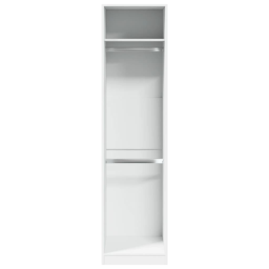 Modern Wooden Tall Open Bedroom Wardrobe With Hanging Clothes Rails Shelves