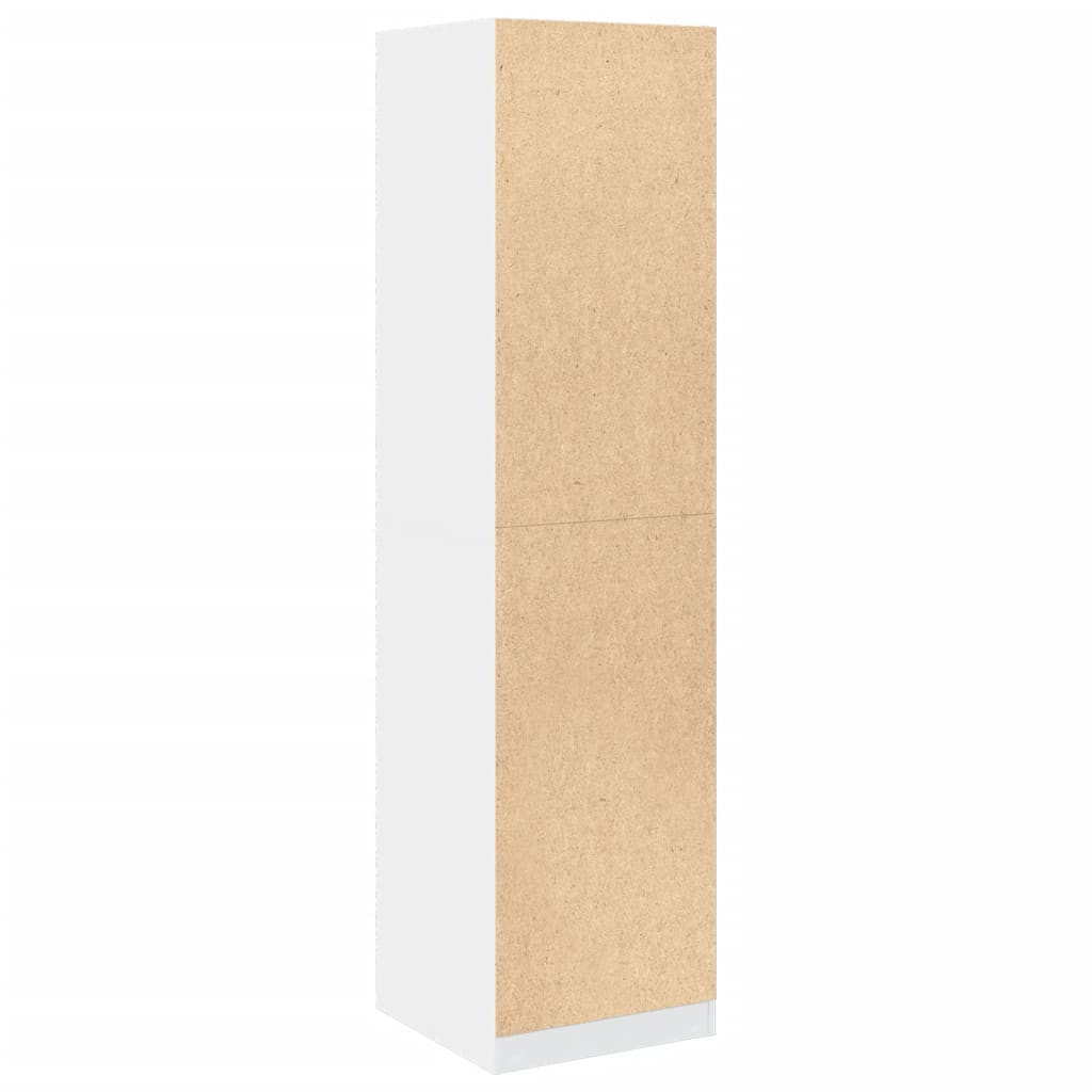 Modern Wooden Tall Open Bedroom Wardrobe With Hanging Clothes Rails Shelves