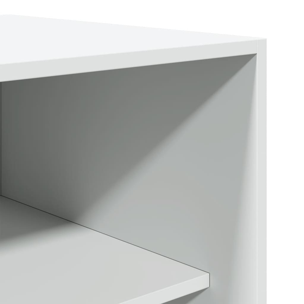 Modern Wooden Tall Open Bedroom Wardrobe With Hanging Clothes Rails Shelves