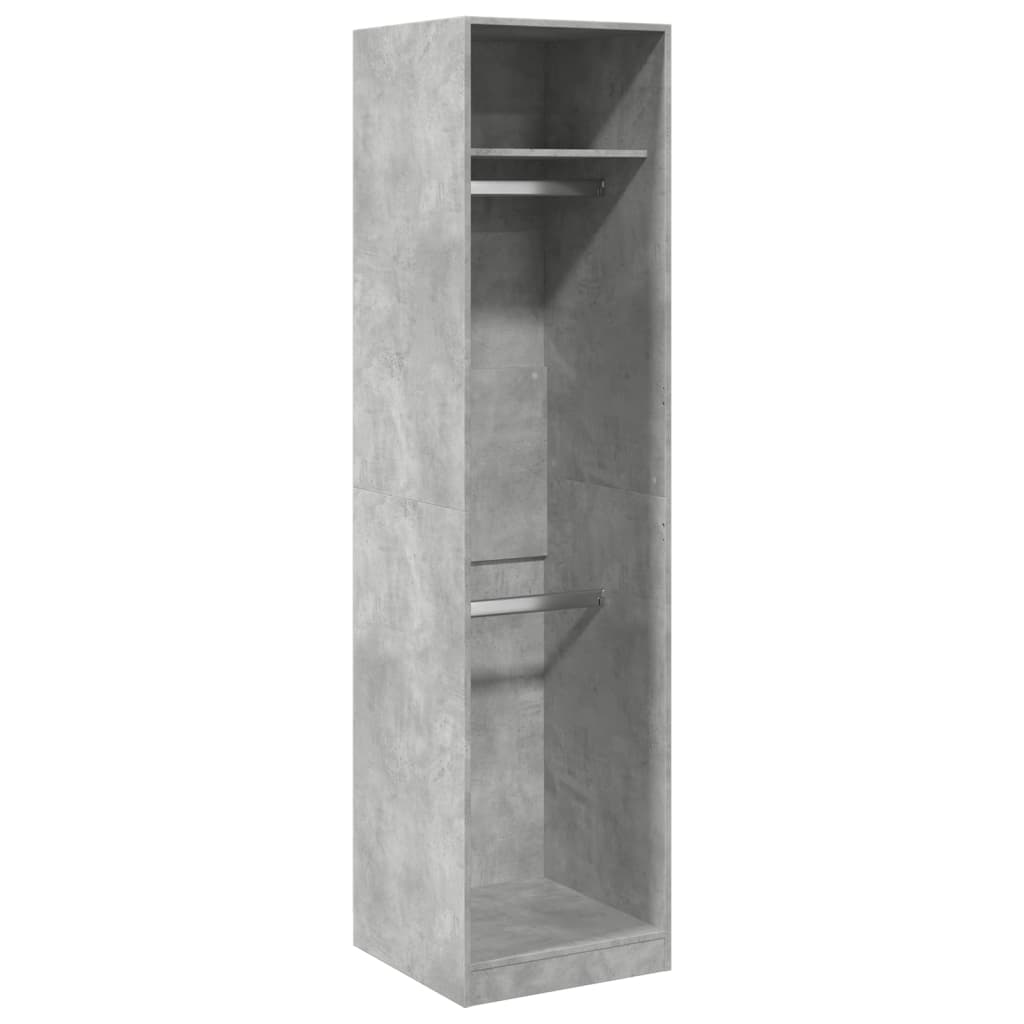 Modern Wooden Tall Open Bedroom Wardrobe With Hanging Clothes Rails Shelves