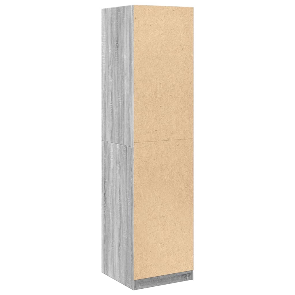 Modern Wooden Tall Open Bedroom Wardrobe With Hanging Clothes Rails Shelves