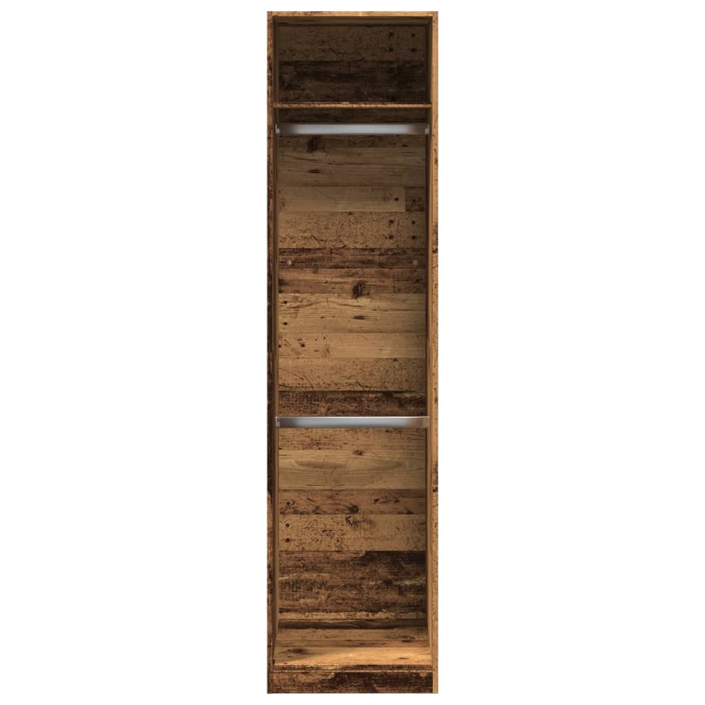 Modern Wooden Tall Open Bedroom Wardrobe With Hanging Clothes Rails Shelves
