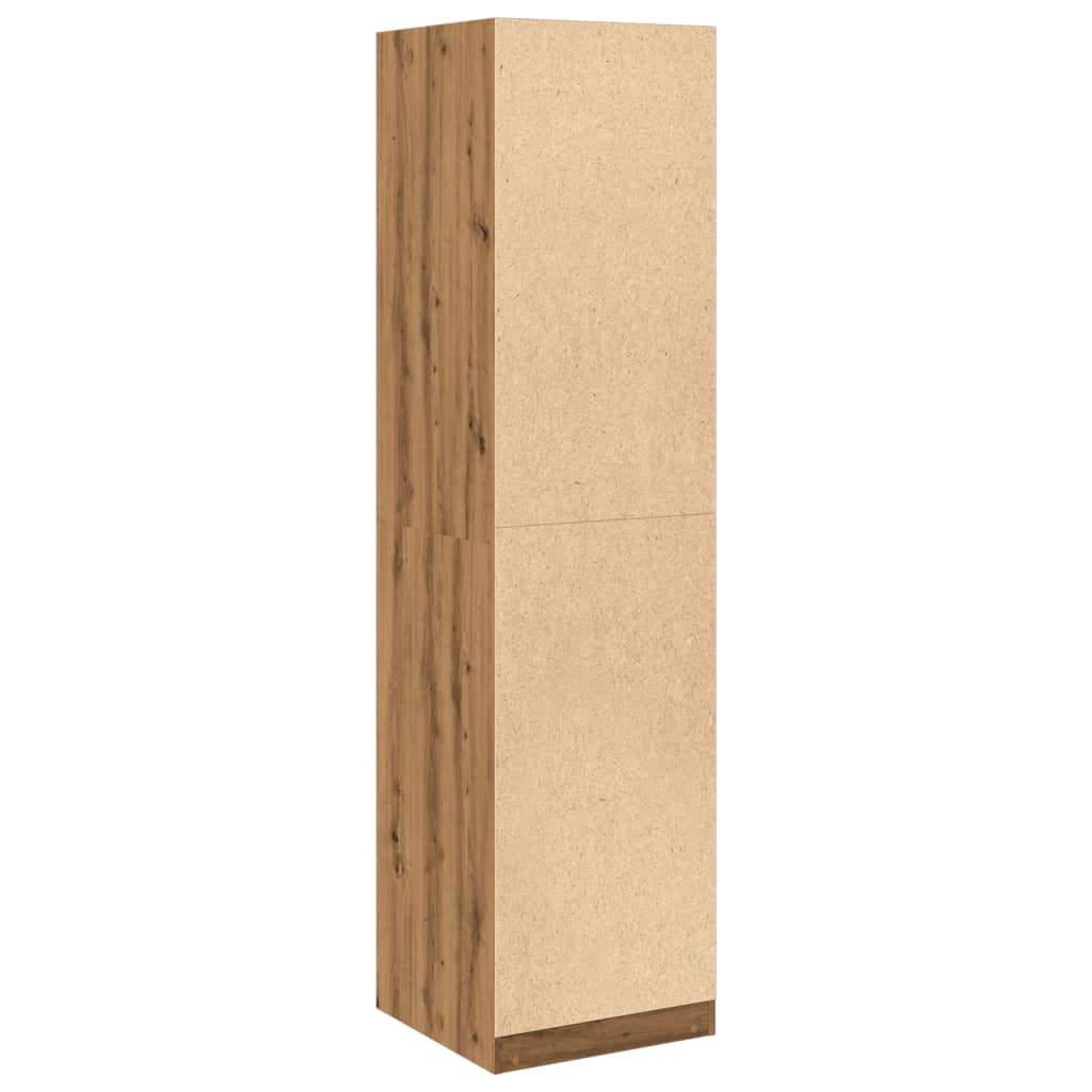 Modern Wooden Tall Open Bedroom Wardrobe With Hanging Clothes Rails Shelves