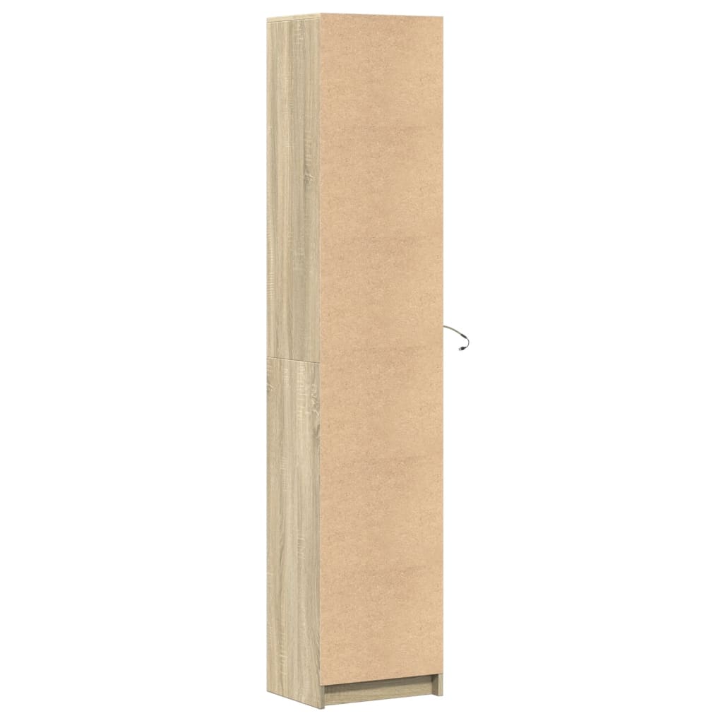 Highboard with LED Sonoma Oak 41.5x32.5x200 cm Engineered Wood