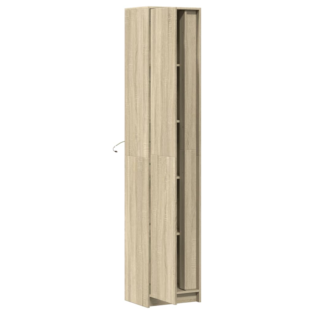 Highboard with LED Sonoma Oak 41.5x32.5x200 cm Engineered Wood