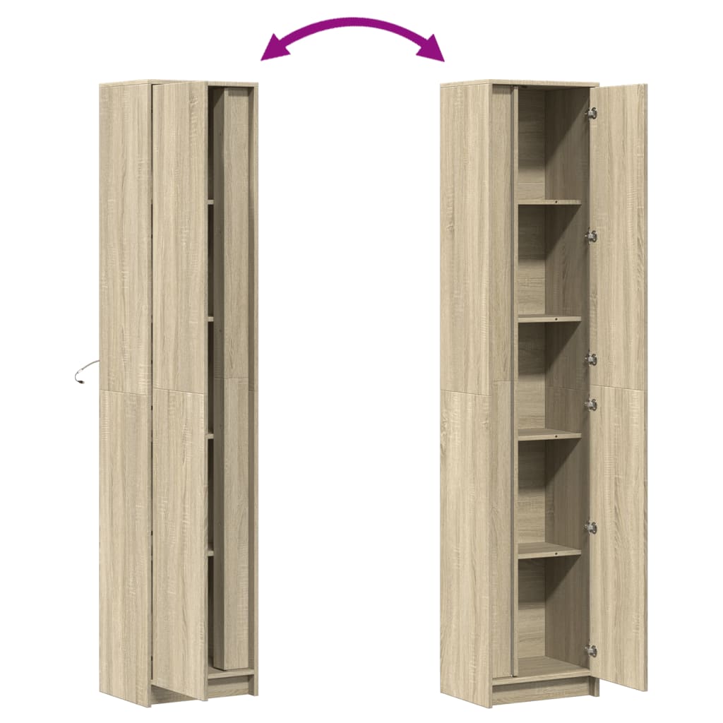 Highboard with LED Sonoma Oak 41.5x32.5x200 cm Engineered Wood
