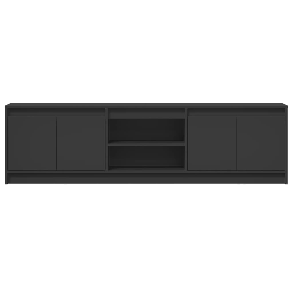 Modern Wooden 70 Inch TV Tele Stand Unit Cabinet With LED Lights & Storage