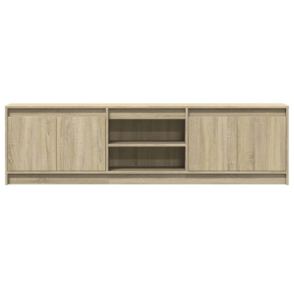 Modern Wooden 70 Inch TV Tele Stand Unit Cabinet With LED Lights & Storage